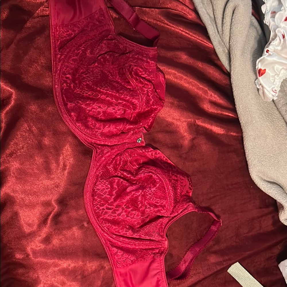 red lightly lined bra 32i
